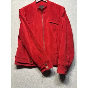TRIBAL Sz 10 Gorgeous Red Zip Front Jacket Great Lines Classic Style Women Sz 12